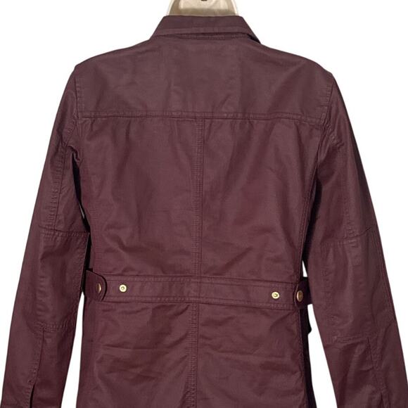 J. Crew Downtown Field Waxed Utility Jacket Wine 19034 Size S - Picture 10 of 11